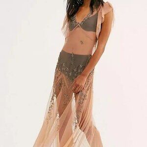 NWT! FREE PEOPLE SHEER INTIMATES SEQUIN DRESS Sz XS!